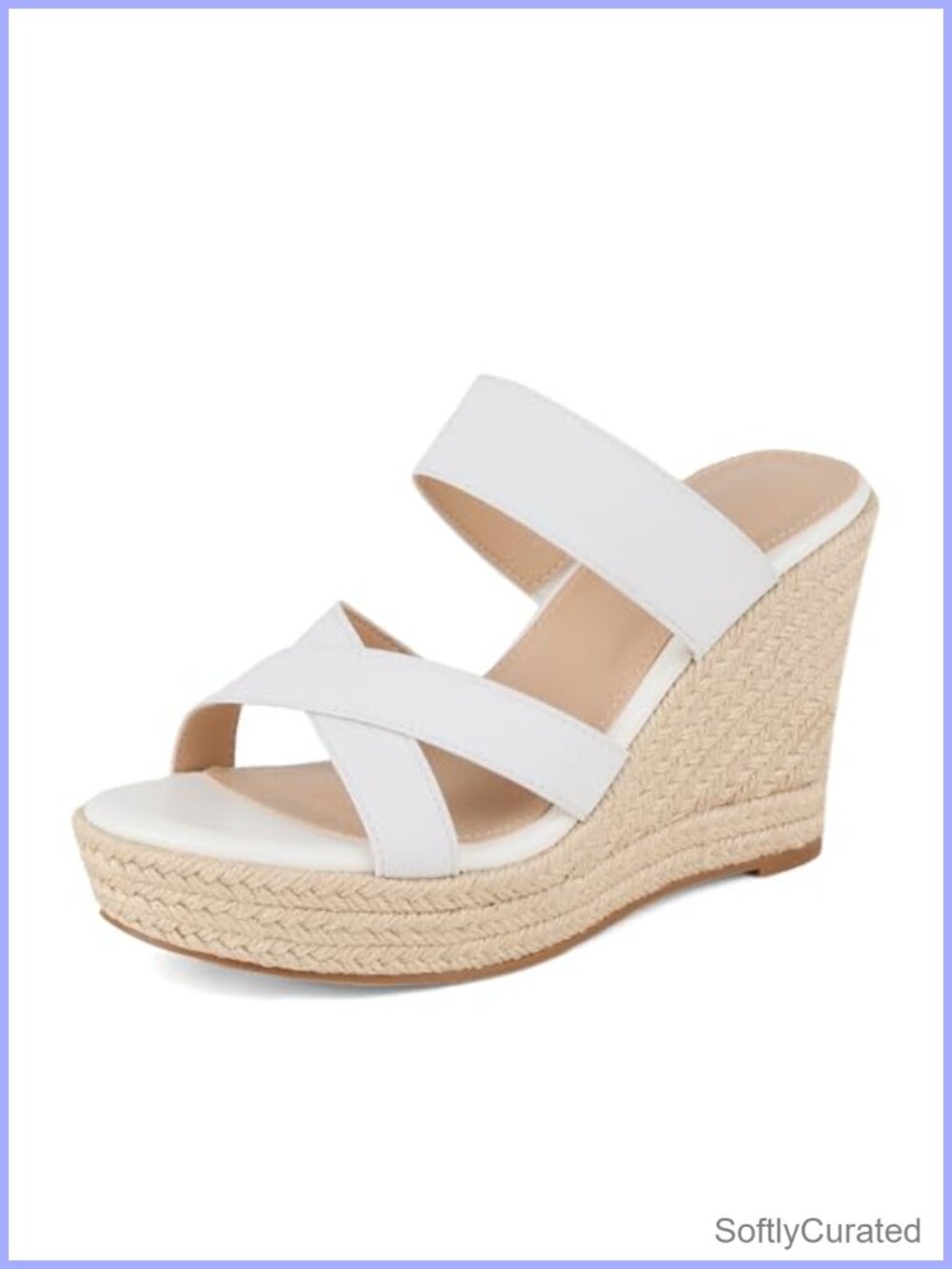 Braided Espadrille Wedge Platform Sandals Open Toe Slip On for Women